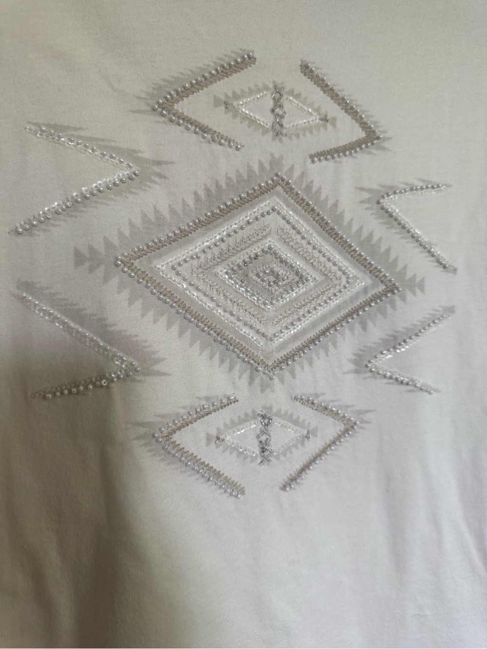 Vintage Ralph Lauren Ivory Long-Sleeve SouthWestern-Inspired Beaded Design XL - Picture 3 of 10
